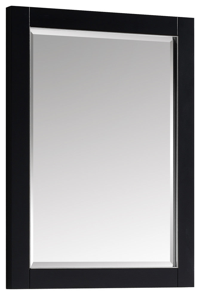 Mason 24" Mirror, Black With Silver Trim
