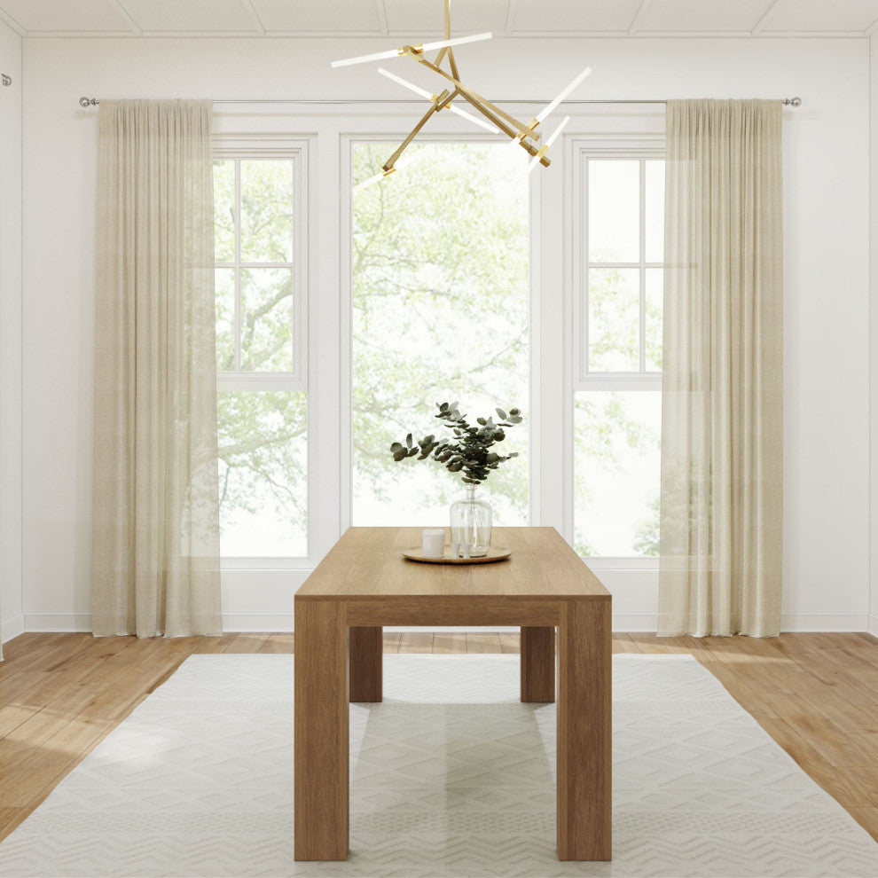 Modern Rectangular Dining Table, 72in / 1830mm, Pecan Wirebrush