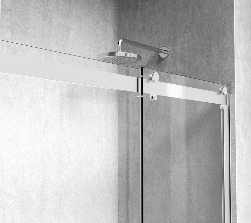 Home Living 60X60 Frameless Double Sliding Tub Door, Polished Chrome