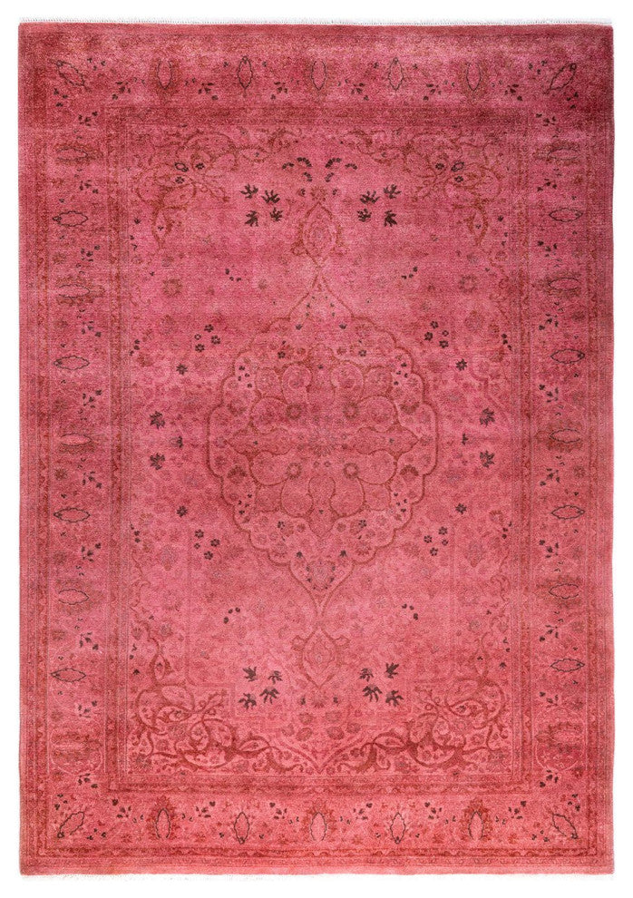 Fine Vibrance One-of-a-Kind Hand-Knotted Area Rug Pink, 4' 8" x 6' 8"