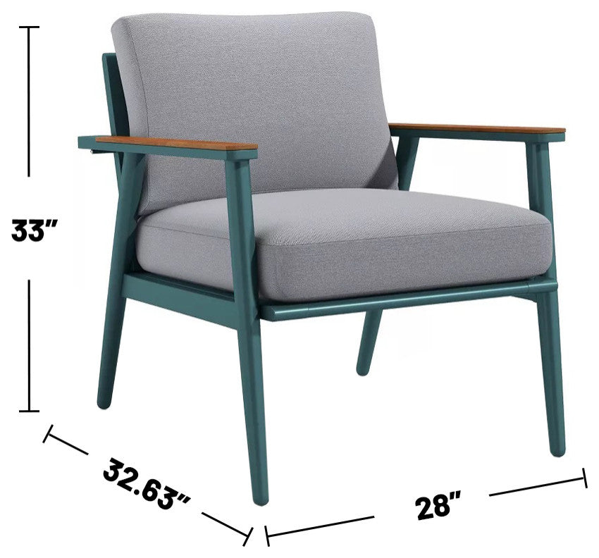 3 Piece Patio Table Set, Green/Gray