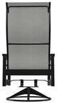 Leeward Sling Outdoor Swivel Rocker, Alloy/Black