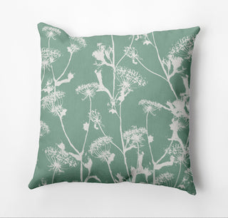 Windy Blossom Pillow, Green, 18"x18"