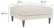 Zoya Down Filled Overstuffed Ottoman - Ivory Fabric