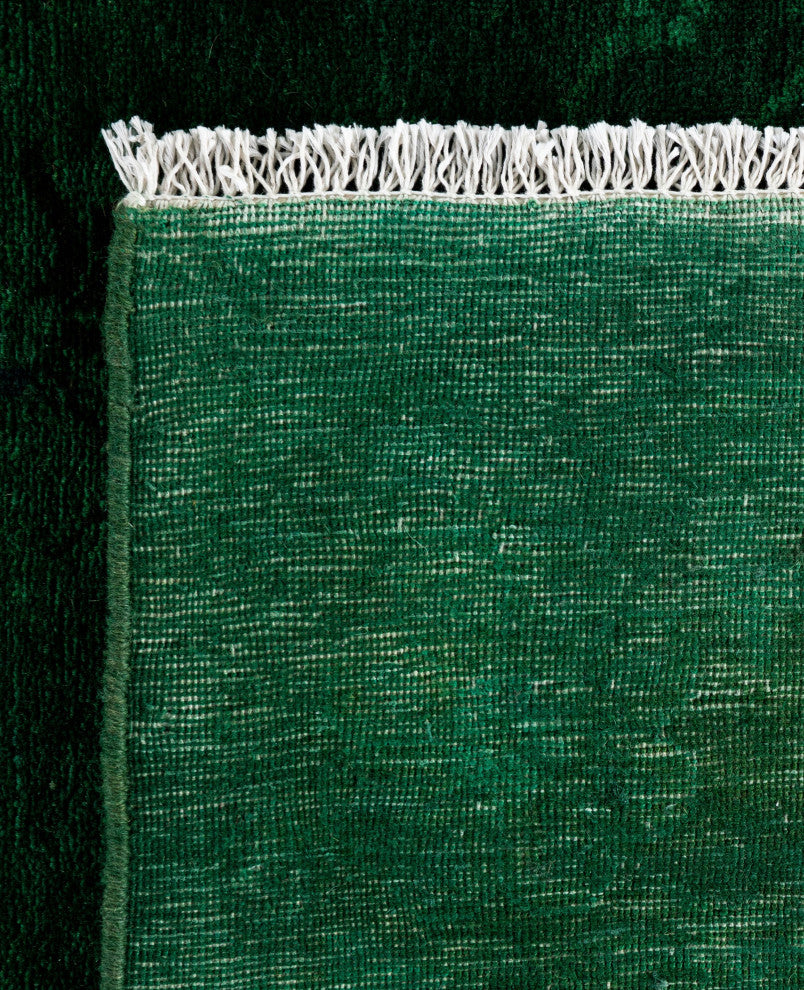 Overdyed One-of-a-Kind Hand-Knotted Area Rug Green, 8' 4" x 10' 4"