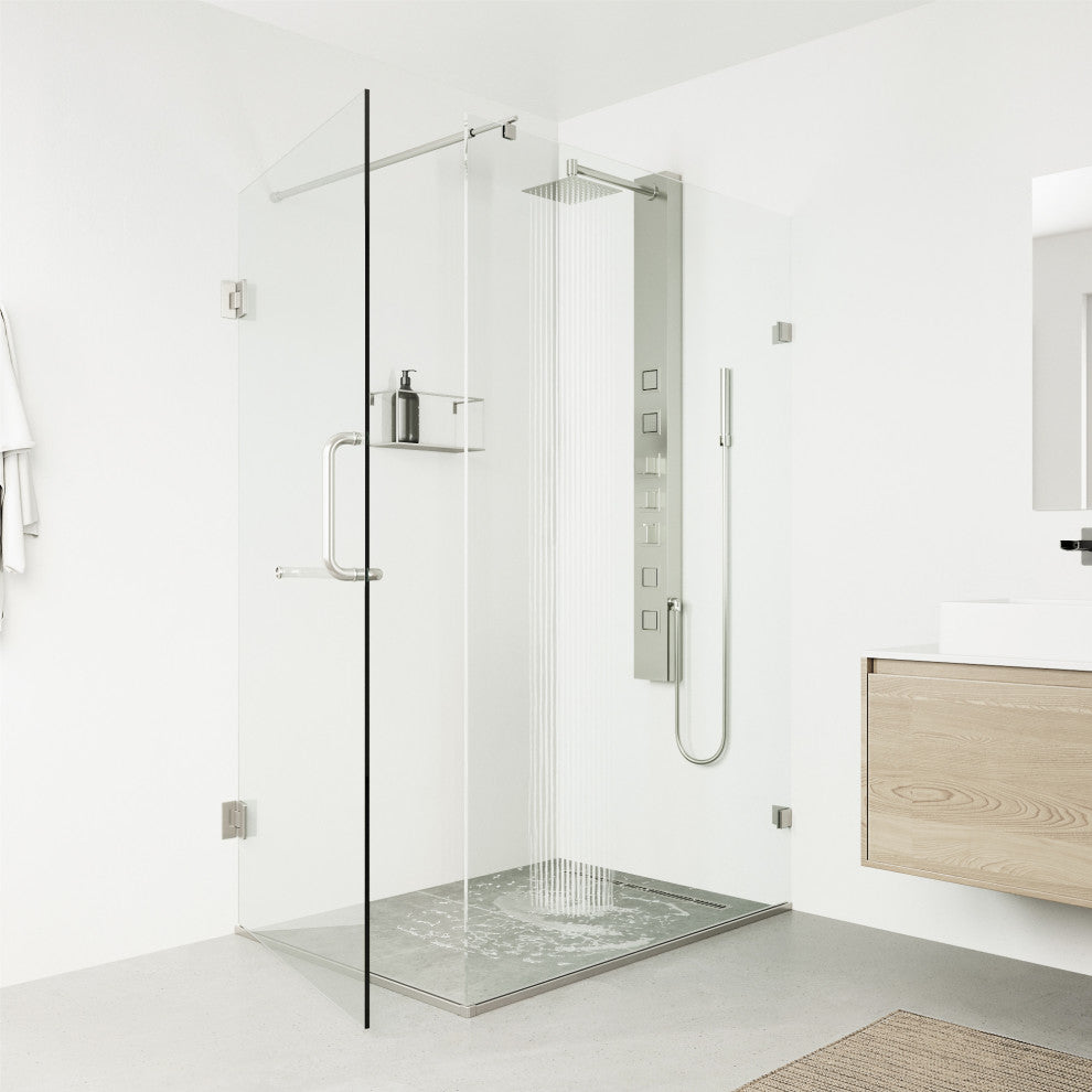 Sutton 58" H x 5" W 4-Jet Shower Panel with Square Shower Head, Stainless Steel