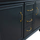 49" Double Vanity, Dark Gray Finish With White Carrara And Round Sink