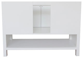 49" Single Vanity, White Finish With White Carrara Top
