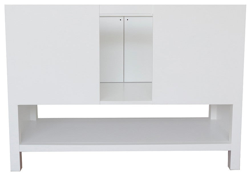 49" Single Vanity, White Finish With White Carrara Top