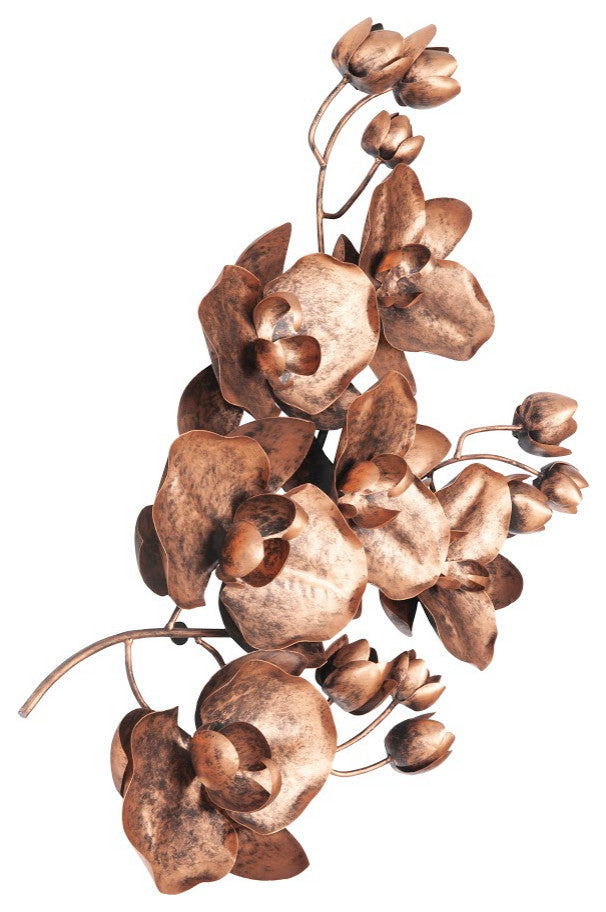 Orchid Sprig, Wall Decor, Medium, Copper/Black