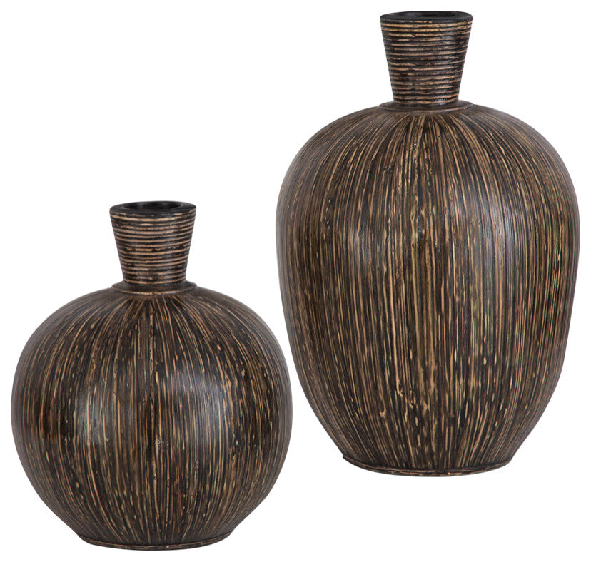 Uttermost Islander Black Vases Set of 2