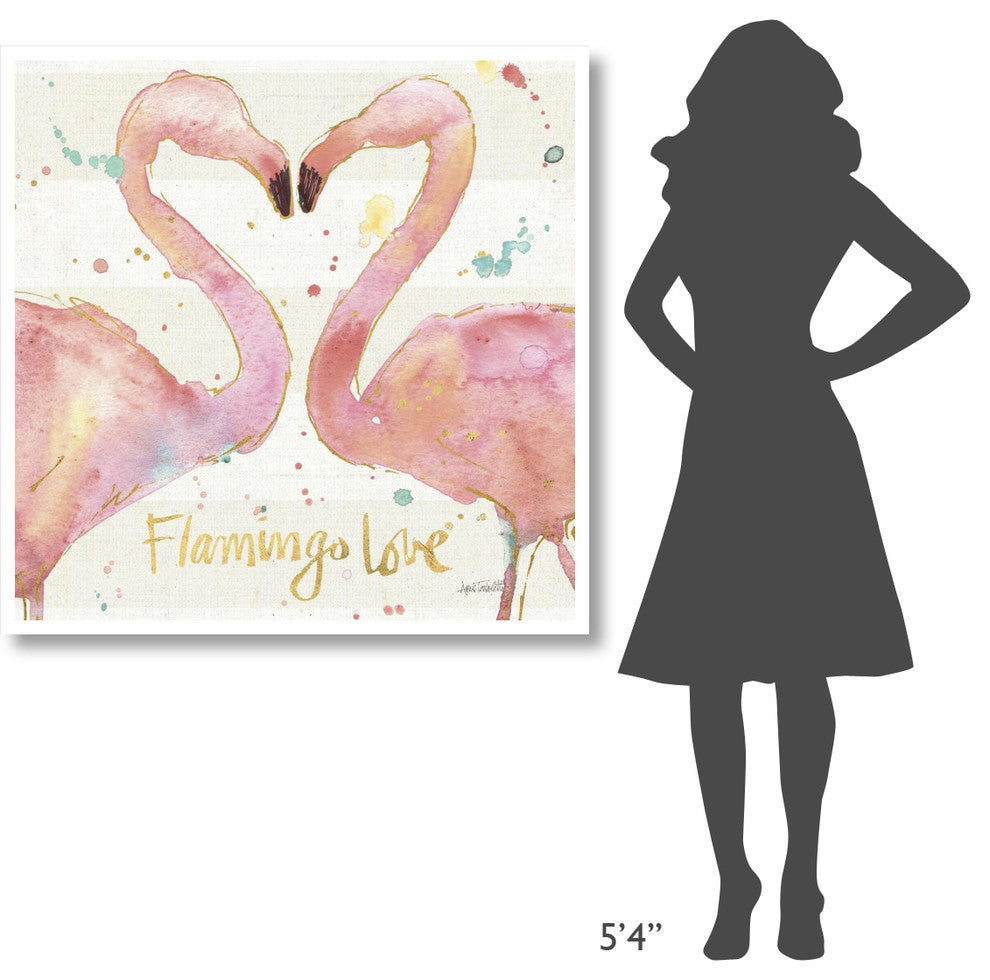 "Flamingo Fever II" Digital Paper Print by Anne Tavoletti, 42"x42"