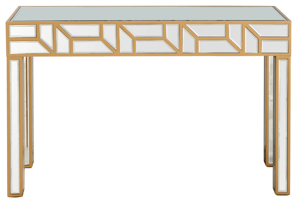 Gold Geometric Console Table