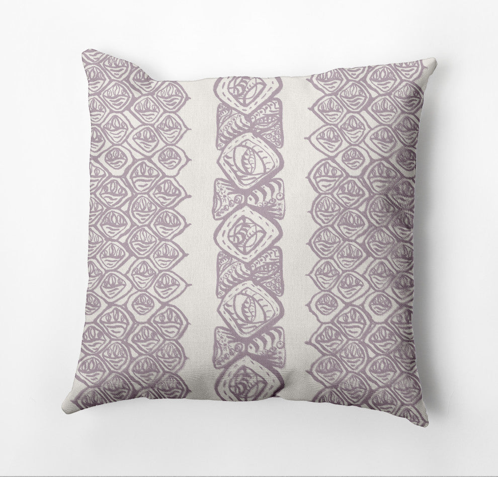 Central Comb Outdoor Pillow, Purple, 16"x16"