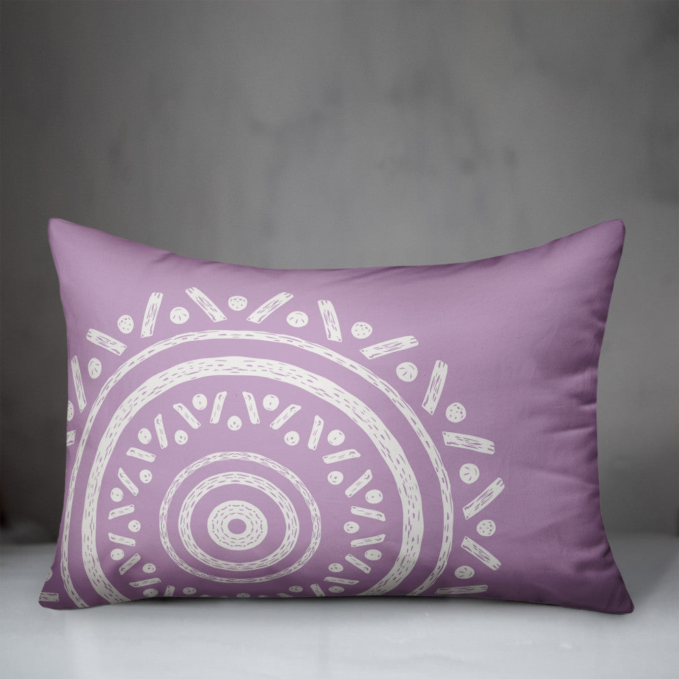 Simple Purple Boho Circle 20x14 Indoor/Outdoor Pillow