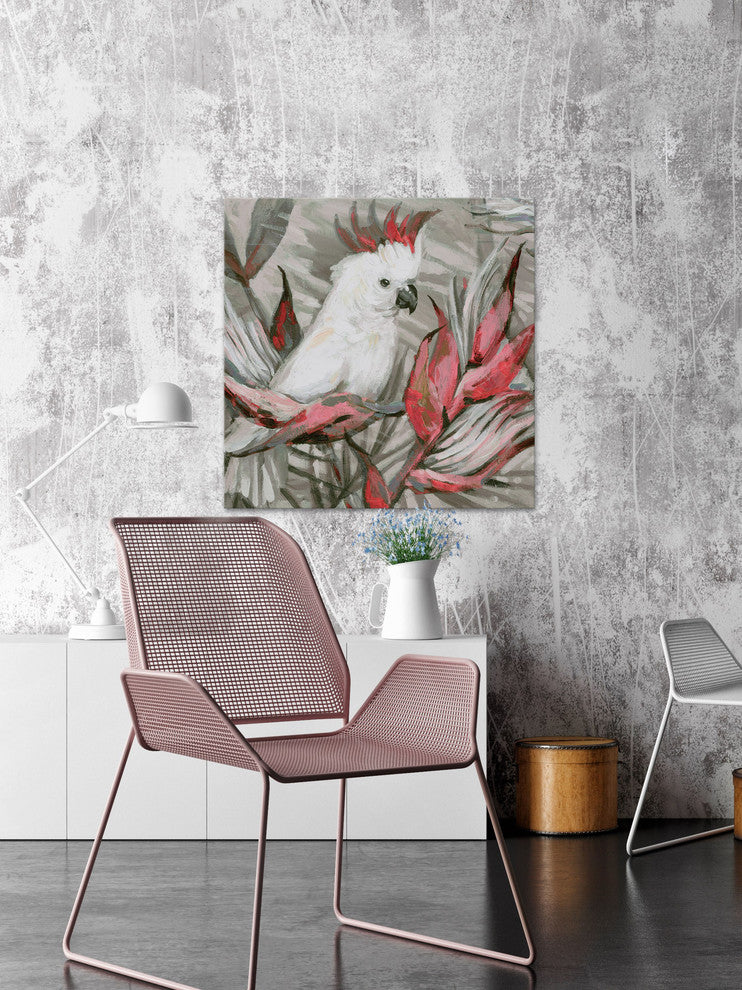 "White Cockatoo III" Painting Print on Wrapped Canvas, 40"x40"
