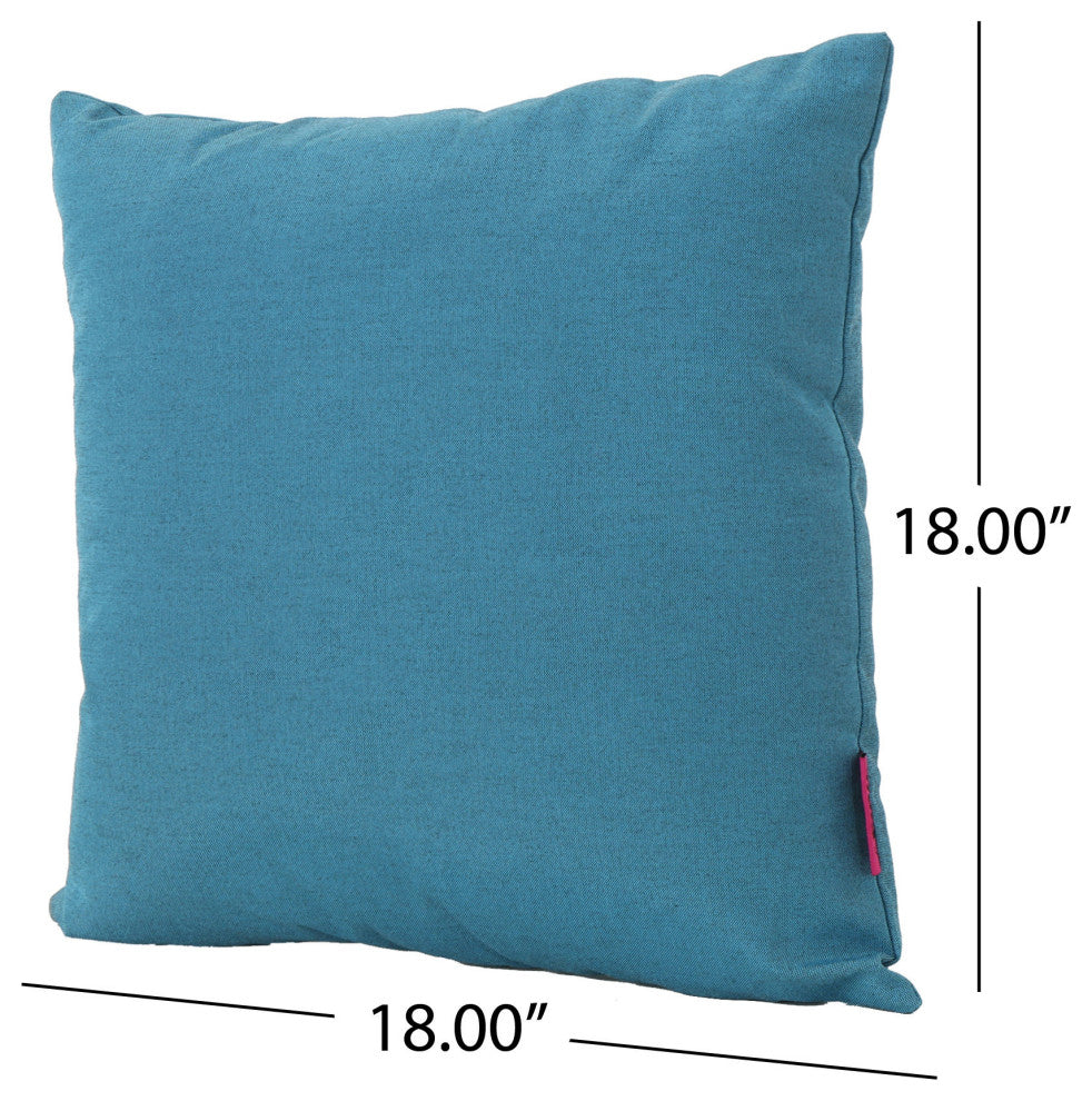 GDF Studio Misty Indoor Teal Water Resistant Square Throw Pillow, Medium, Single