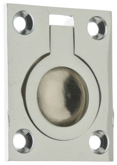 Genuine Solid Brass Flush Ring Pull, Polished Chrome