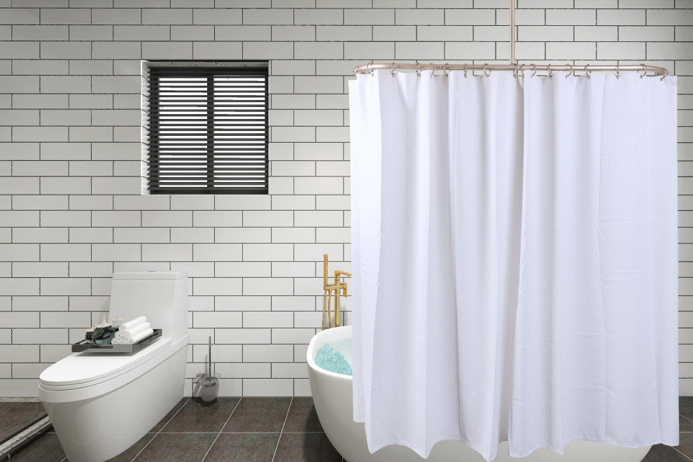 Utopia Alley Aluminum Shower Curtain Rods 60" Large Size by 25", Nickel