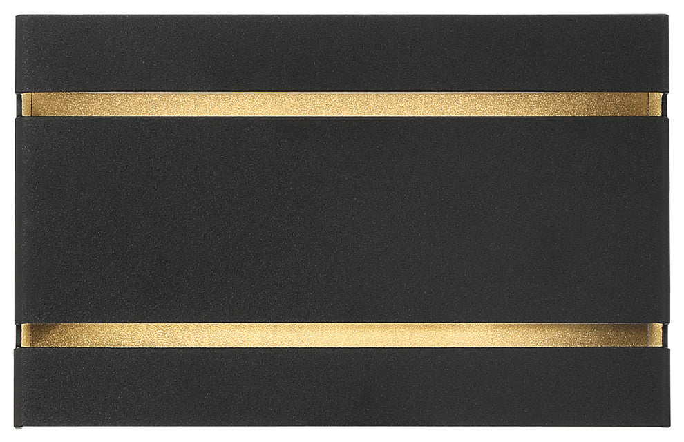 La Vida Bi-Directional Wide Outdoor LED Wall Mount, Black