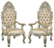 Set of 2 Arm Chair, Antique Gold Finish