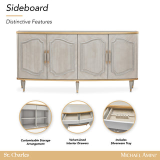 St. Charles Sideboard With Mirror, Dove Gray