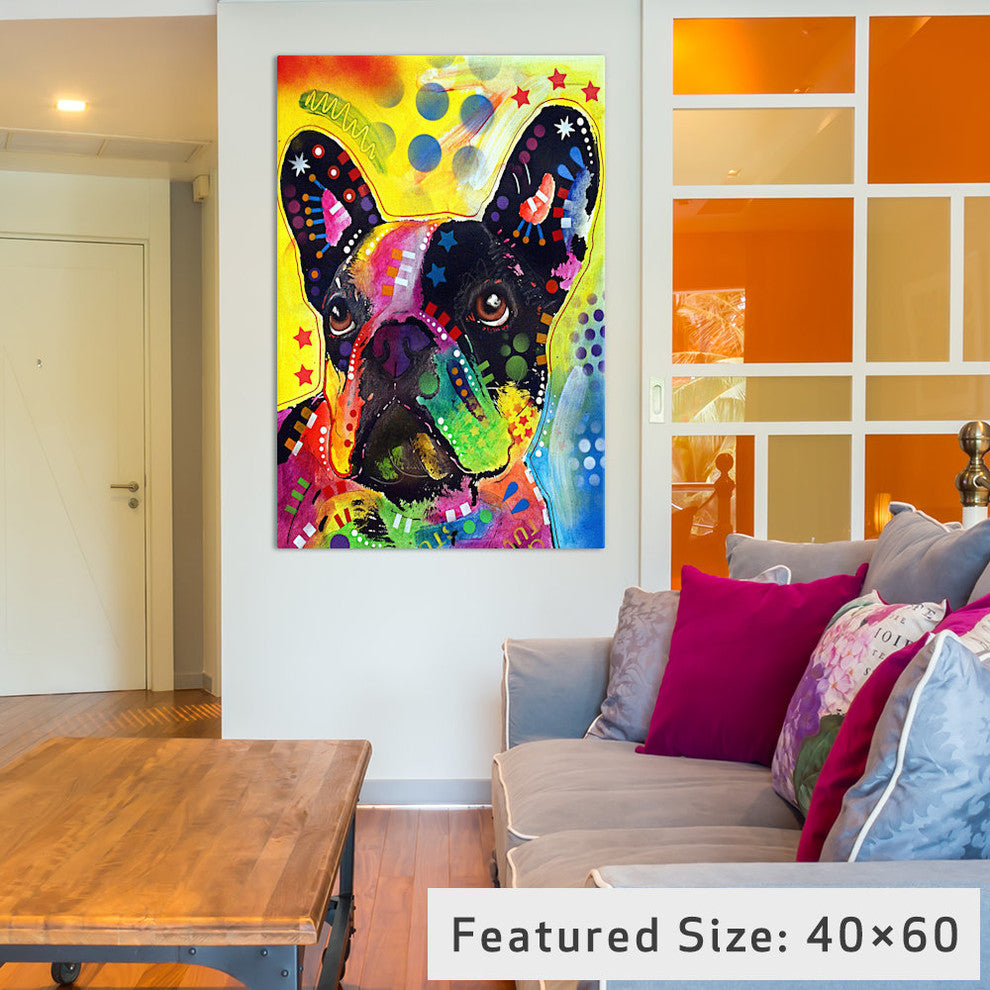 "French Bulldog" by Dean Russo, 40x26x1.5"