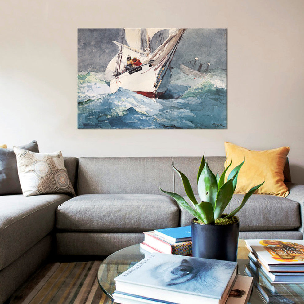 "Diamond Shoal 1905" by Winslow Homer, Canvas Print, 18x12"