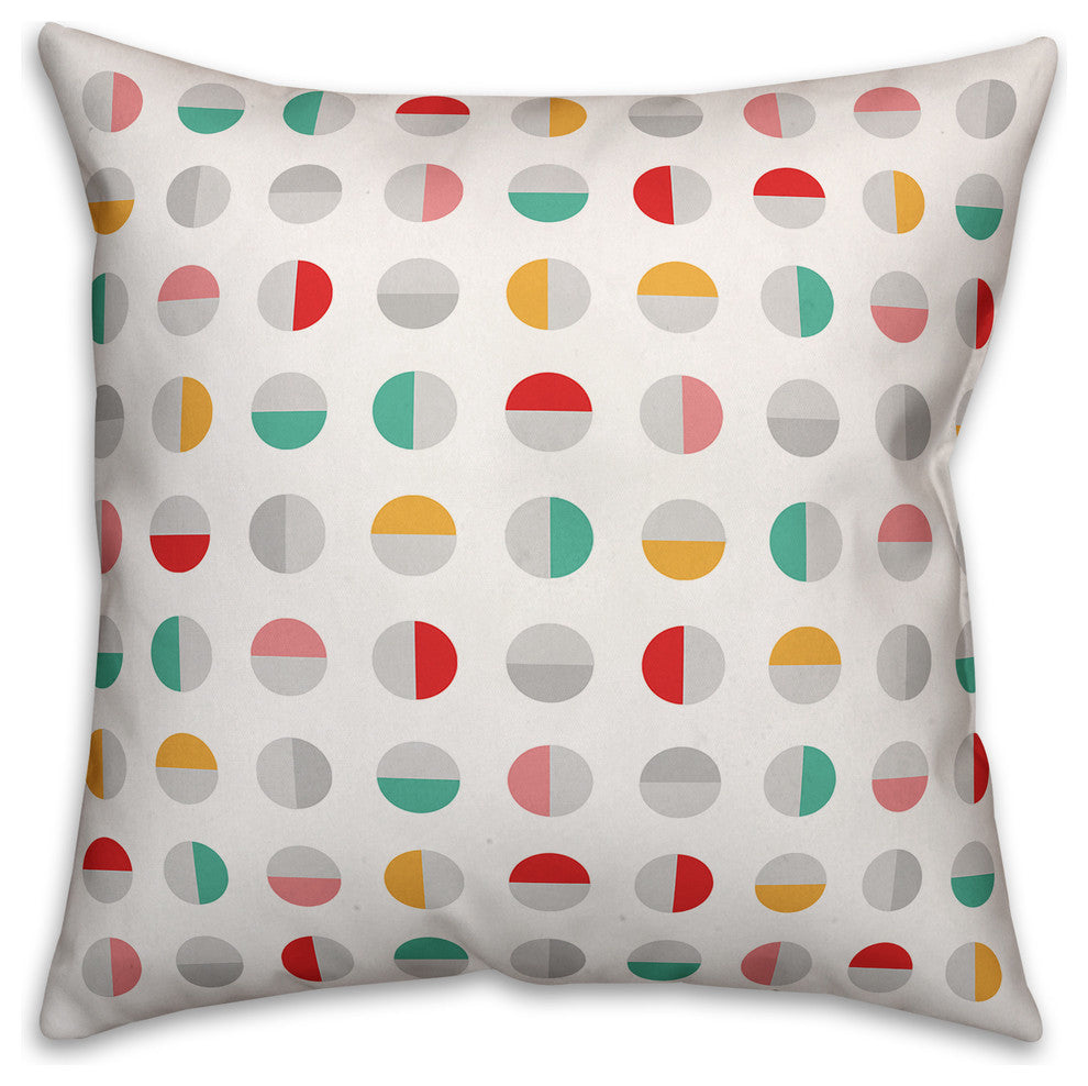Colorful Contemporary Circles 18"x18" Outdoor Throw Pillow