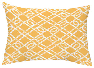 Know the Ropes 14"x20" Decorative Nautical Outdoor Pillow, Yellow