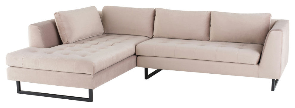 Janis Blush Fabric Sectional Sofa, HGSC592