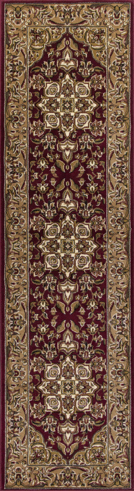 HomeRoots 7' x 10' Polypropylene Red or Beige Area Rug