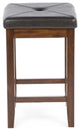 Attractive Backless Barstools with Faux Leather Seat, Mahogany