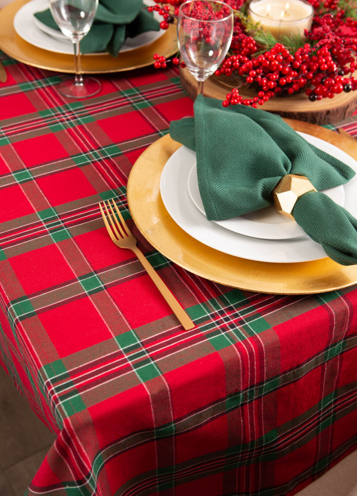 Holiday Plaid Tablecloth 60"X84
