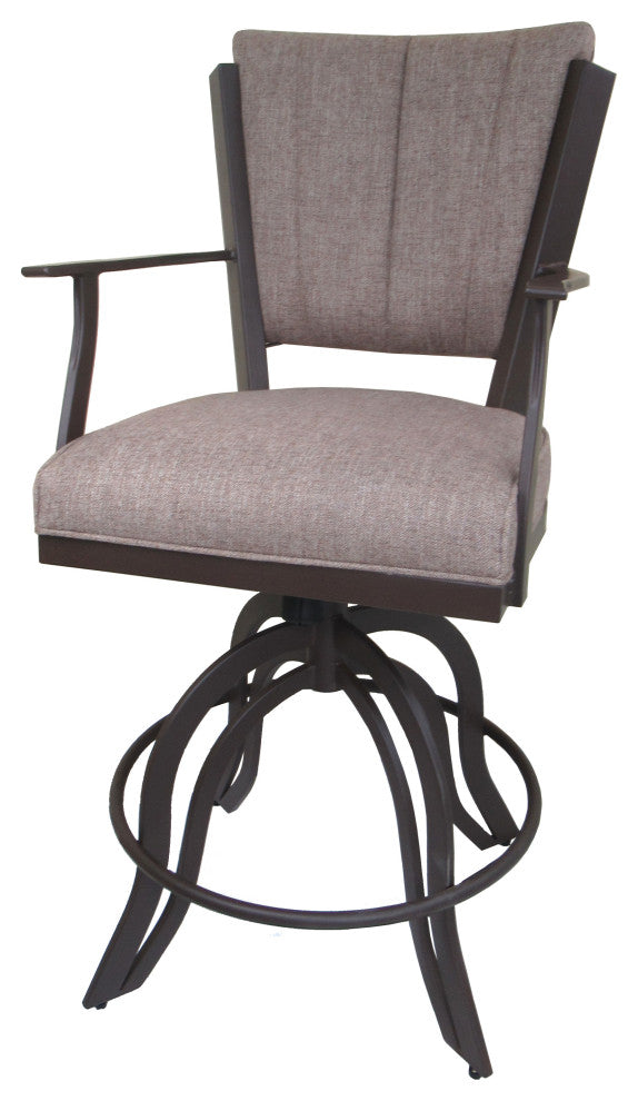Montana Swivel Tilt Metal 30" Bar Stool or Counter 26" on A Base, Basin Beige - Coffee, 26"