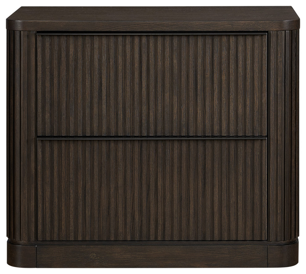 Contemporary Wood Lateral File Drawer, Office Storage, Brown