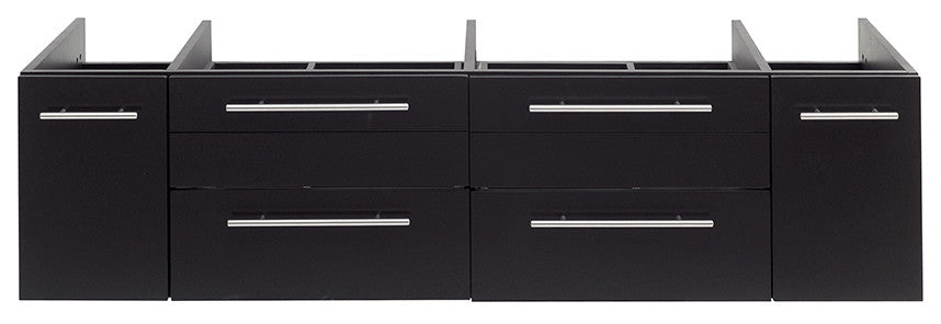 Lucera Wall Mount Double Vessel Sink Bathroom Cabinet, Espresso, 60"