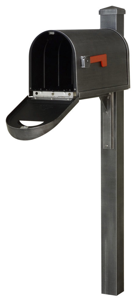 Classic Curbside Mailbox and Wellington Post Smooth, Swedish Silver