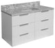 Oslo 42" Floating Wall Mounted Bathroom Vanity, White, Carrara Marble