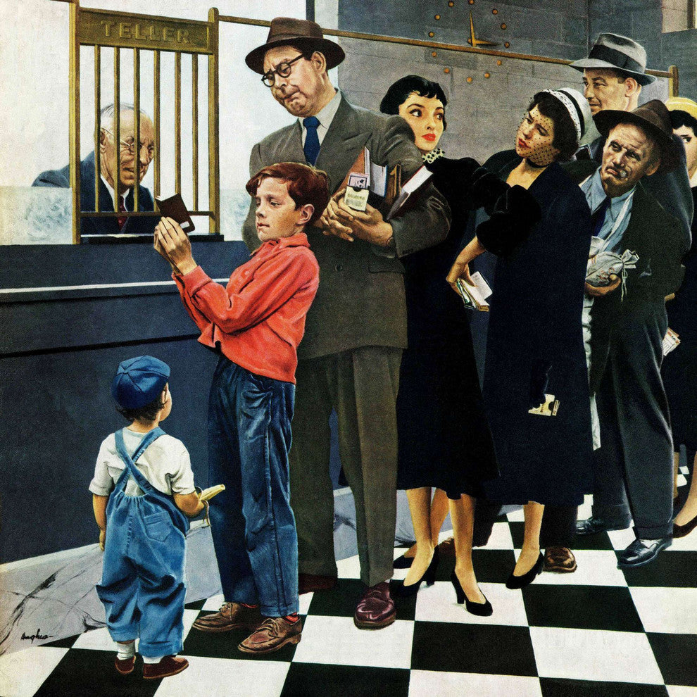 "Savings Passbook" Painting Print on Canvas by George Hughes