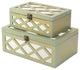 Mirror Diamond Keepsake Boxes, Gold, Set of 2, Gold