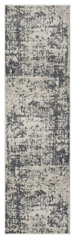 Nourison Quarry 2'2" x 7'6 Ivory Grey Modern Indoor Rug