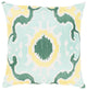 Surya Effulgence EFF-001 18"x18" Pillow Cover, Ivory/Mint/Butter/Emerald