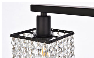 Phillip 5-Light Bath Sconce, Black With Clear Crystals