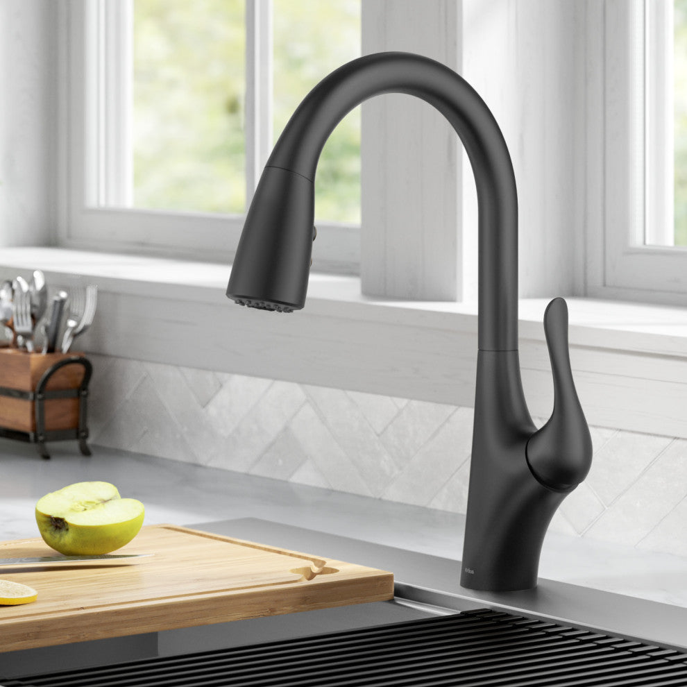 Merlin Pull-Down 1-Hole Kitchen Faucet Matte Black