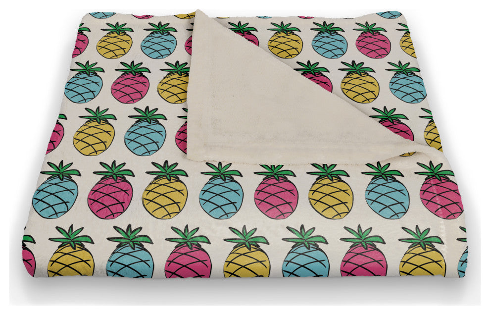 Bright Pineapples 50x60 Coral Fleece Blanket
