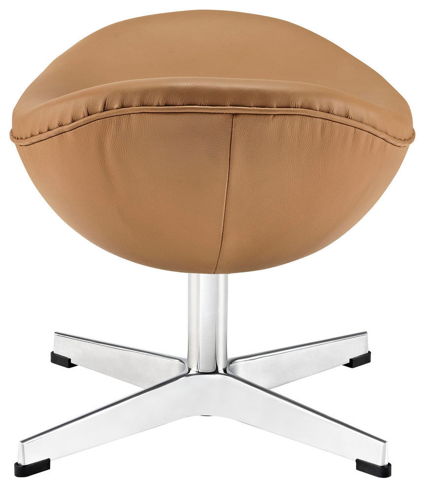 Modern Contemporary Living Room Leather Ottoman Terracotta