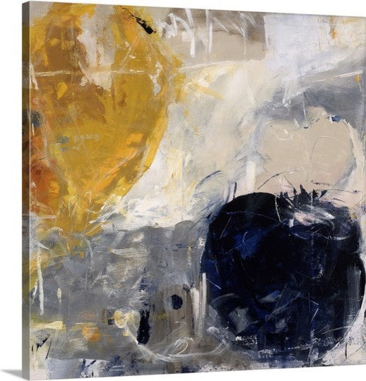 "Gold Grey and Blue" Canvas Art, 20"x20"x1.25"