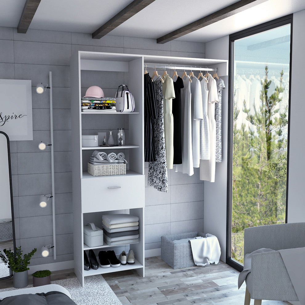DEPOT E-SHOP Dynamic 150 Closet System, White