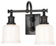 Keswick 2-Light Bath and Vanity With Opal Glossy Glass Shade, Old Bronze
